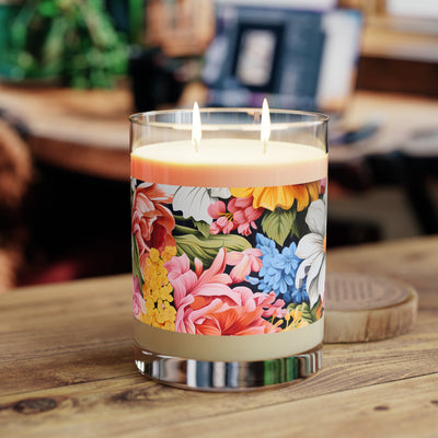 Chic Floral 100% Soy Wax Scented Candle. 11 oz. Full Glass, Phthlate-F
