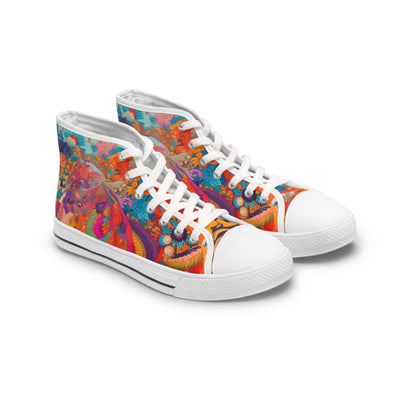 Psychedelic Floral Petals Ladies' High Top Sneakers Ladies' High Top Sneakers — view 2