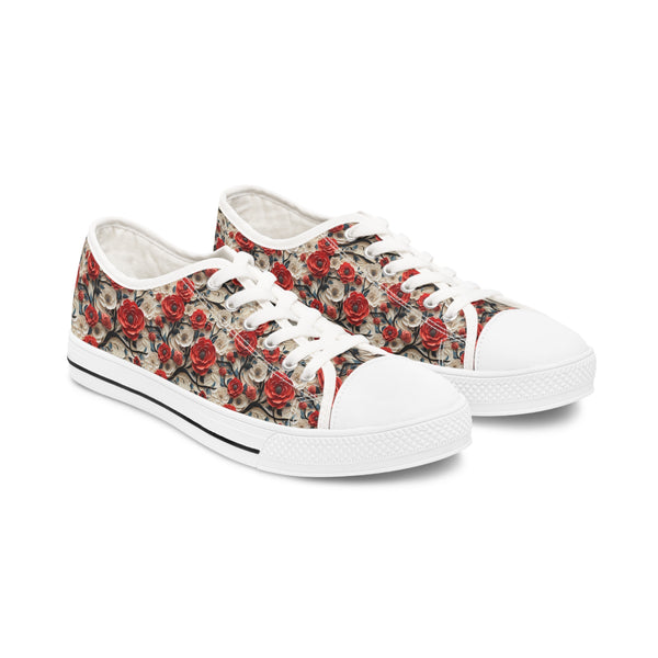 3D Rose Trellis Ladies' Low Top Sneakers Ladies' Low Top Sneakers — view 2