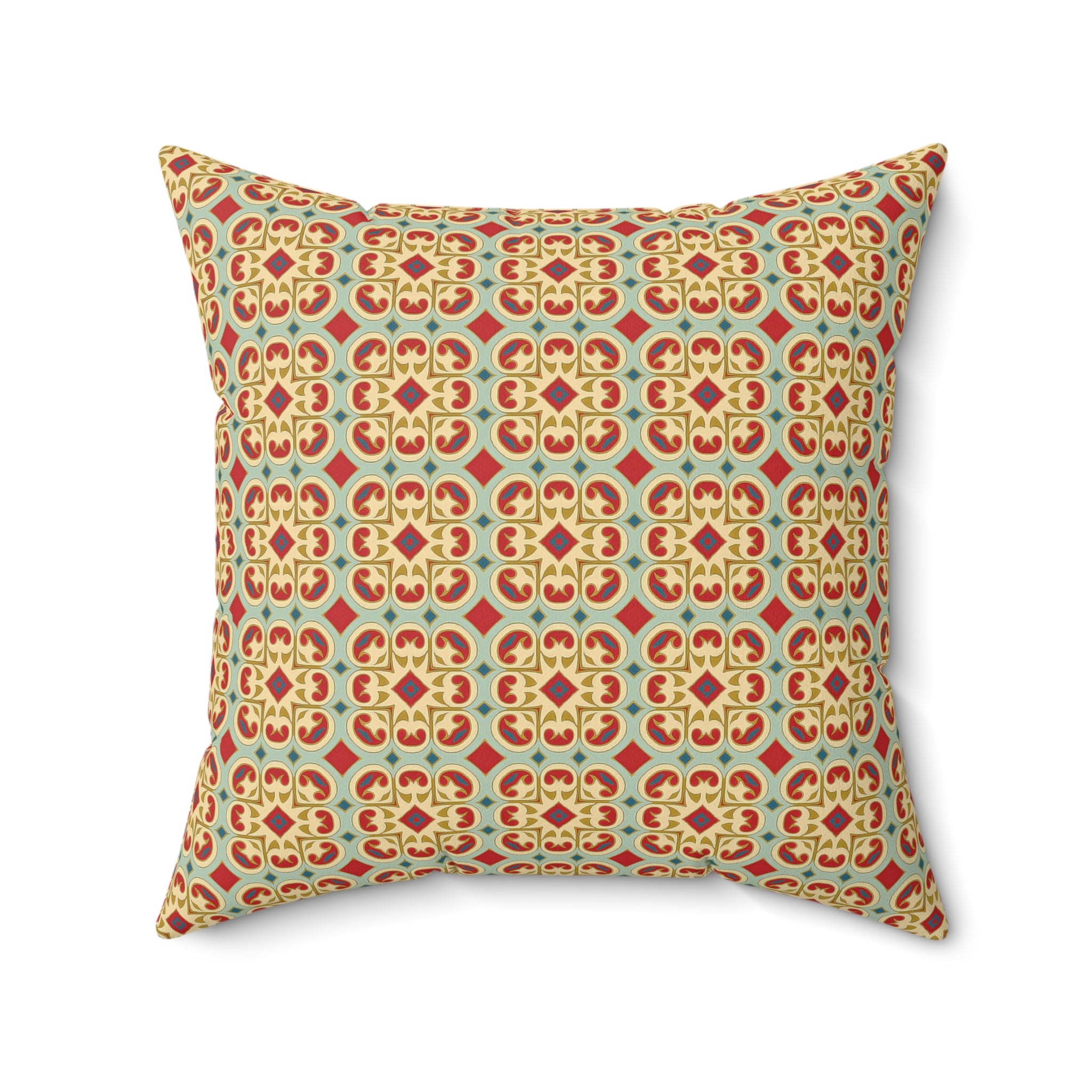 Moorish Mosaic Delight Square Throw Pillow - Spun Polyester - Double-S