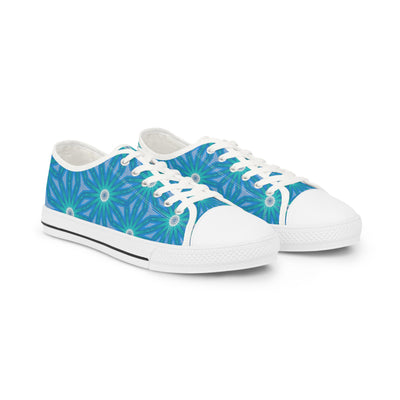 Sapphire Nebula Men's Low Top Sneakers - Where Cosmic Wonder Meets Ear
