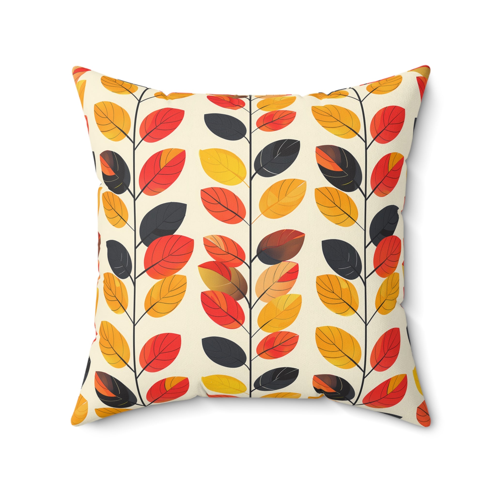 Retro Vines Square Throw Pillow - Spun Polyester - Double-Sided Print 