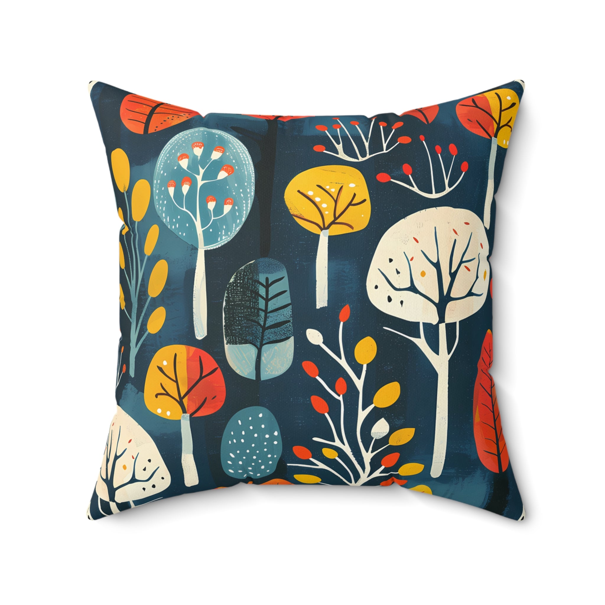 Retro Forest Square Throw Pillow Square Throw Pillow — view 2