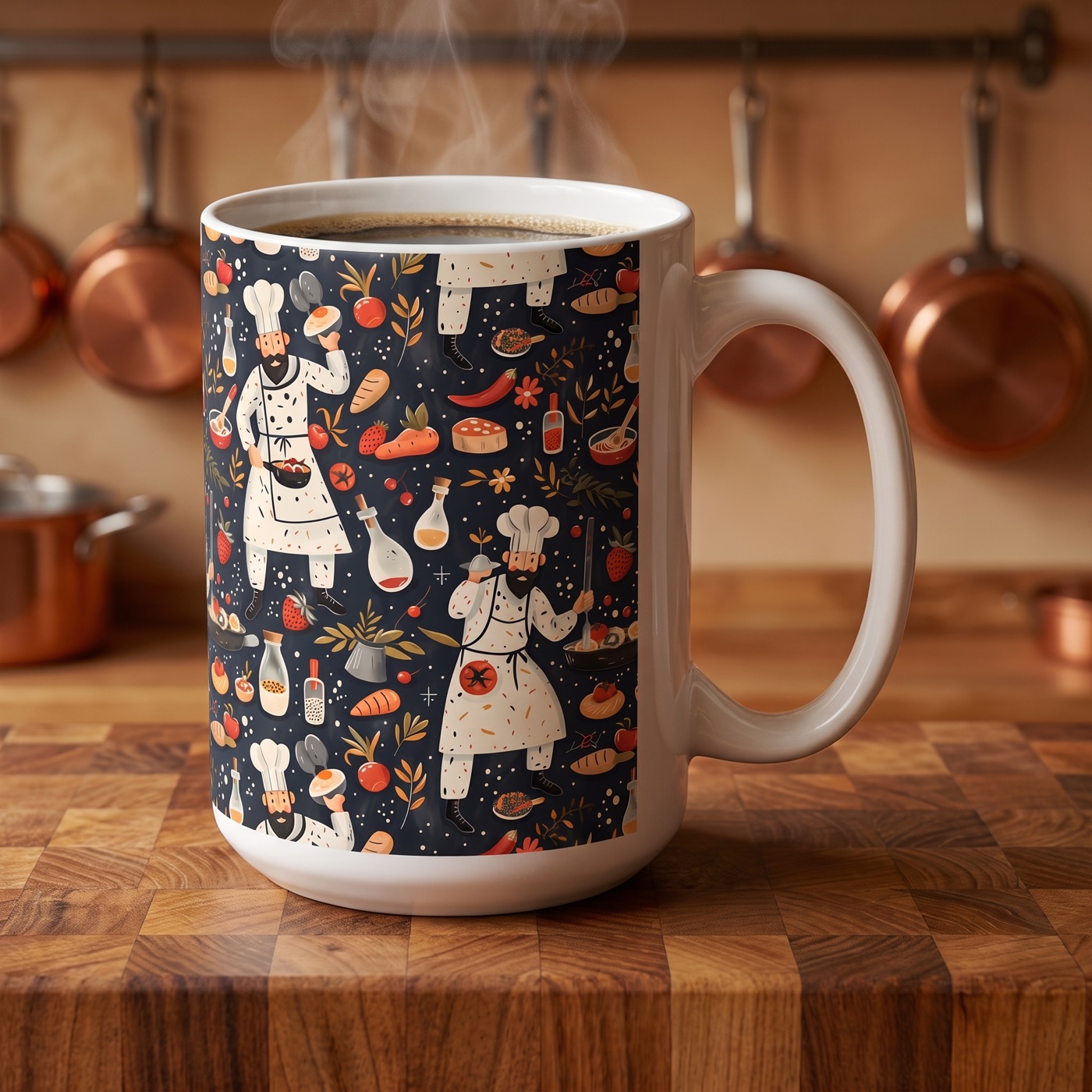 Chef's Delight Ceramic Mug - 15 oz. - Sip in Style with a Dash of Culi