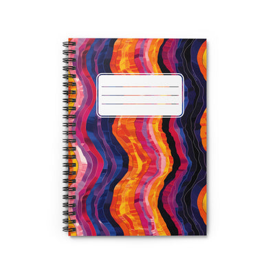 Desert Sunset Waves with Label Spiral Notebook - Ruled Line - Let the