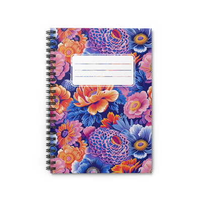 Zinnias in Bloom Chic Spiral Notebook - Ruled Line - Bloom with Color 