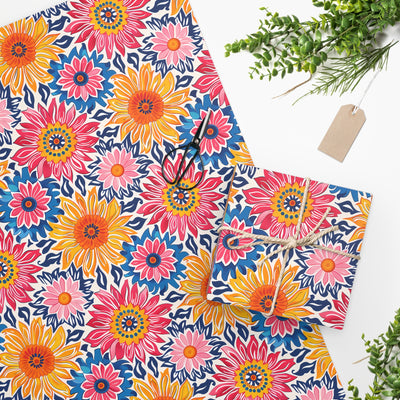 Sunsplash Petals Wrapping Paper - Wrap Your Gifts in the Radiance of Summer! Available in 2 sizes.