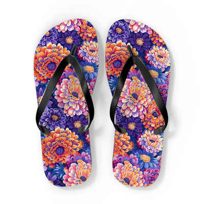 Zinnias in Bloom Flip Flops Flip Flops — view 2