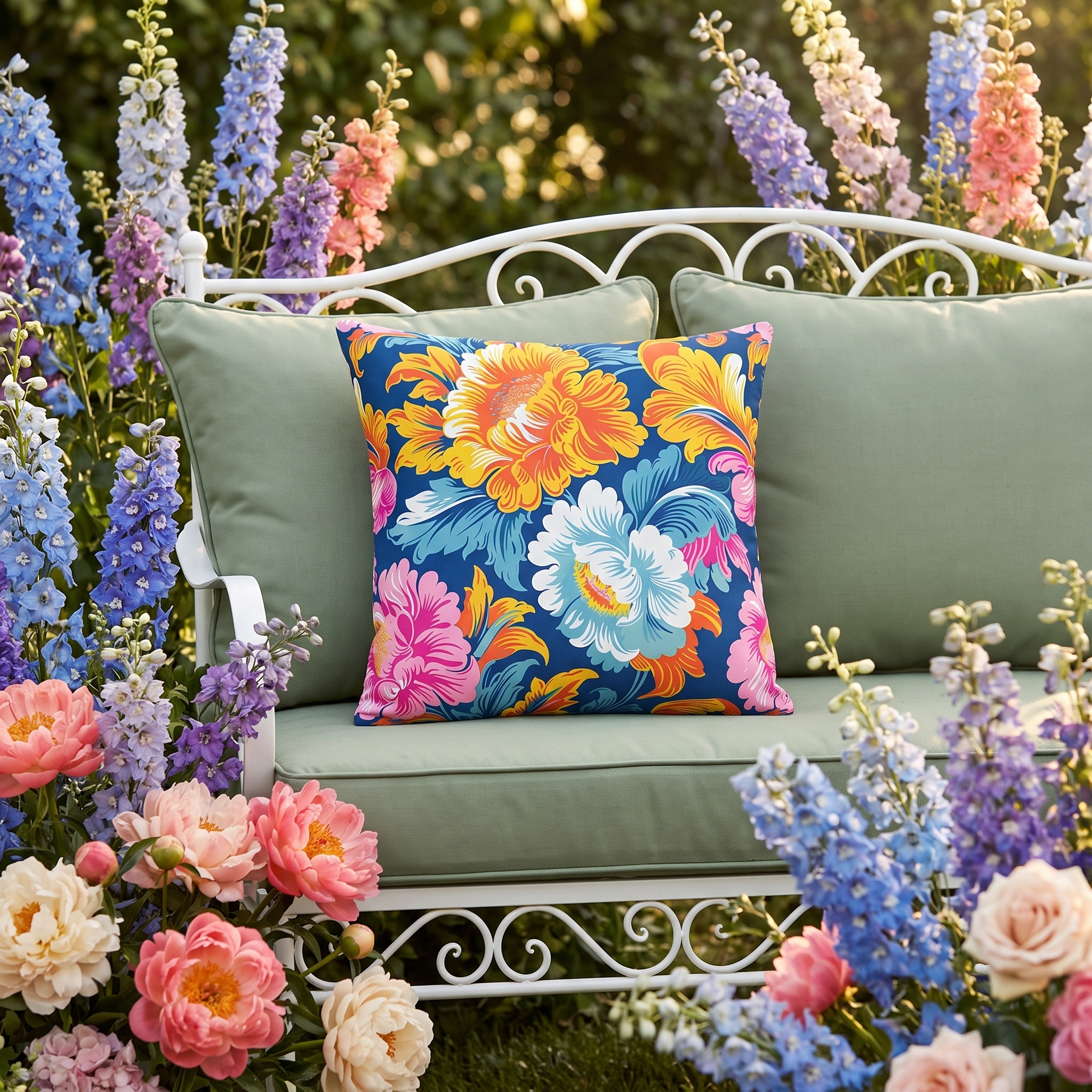 Chintz Charm Square Outdoor Pillow Outdoor Throw Pillow — view 1
