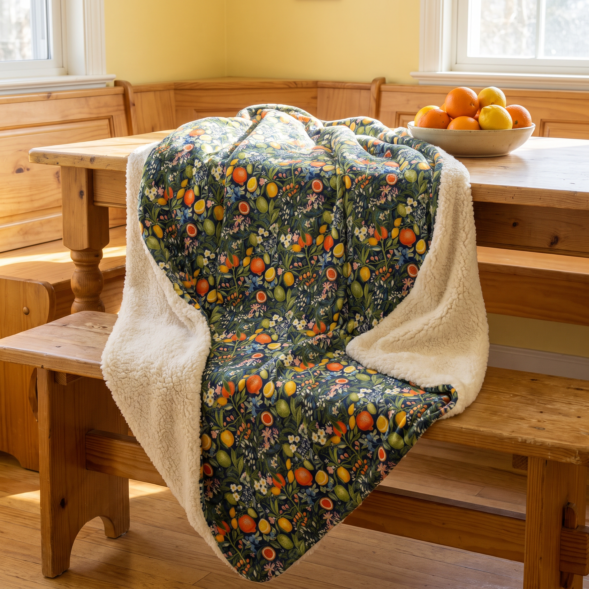 Magical Fruitiness Sherpa Fleece Blanket - Snuggle Up with Whimsy - A Lush Escape in Every Wrap! Available in 2 sizes.