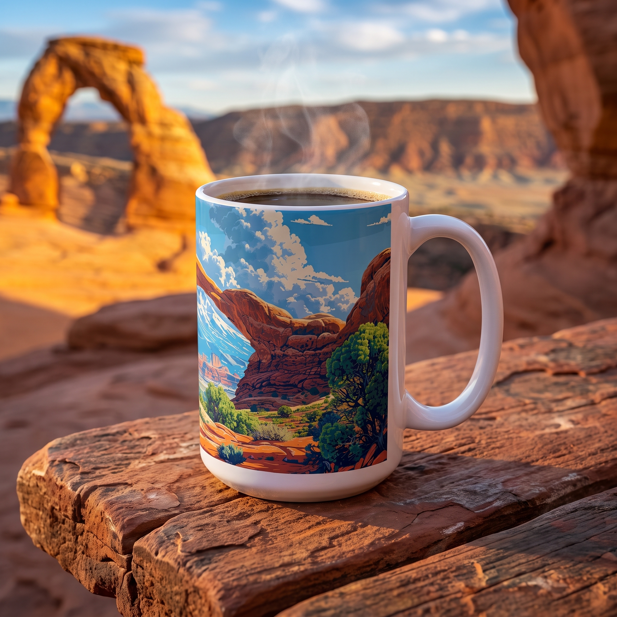 Arches Vista Ceramic Mug - 15 oz. - Sip the Grandeur of Nature's Masterpiece!