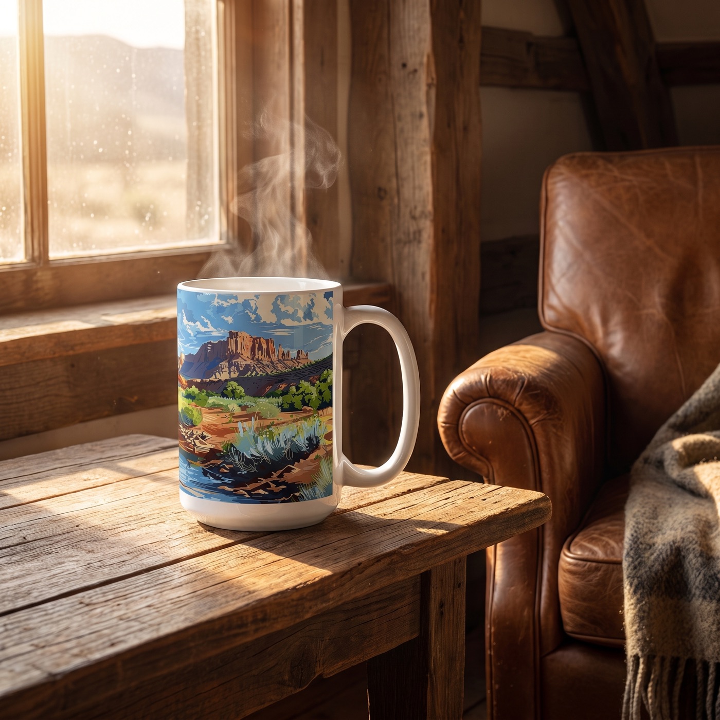 Desert Trails Ceramic Mug - 15 oz. - Ride Through the Desert with Ever