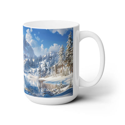 Winter Wonderland Retreat Ceramic Mug - 15 oz. - Sip into a Cozy Winte