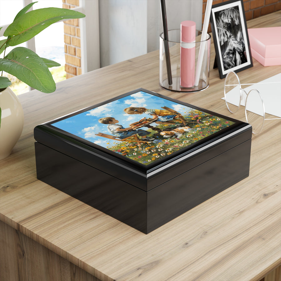 Precious Days Jewelry Box - High Quality Rubberwood Trinket, Memento B
