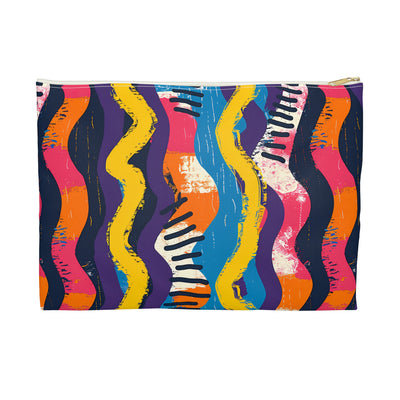 Waveform Vibes Accessory Pouch - Ride the Wave of Modern Art in Style!