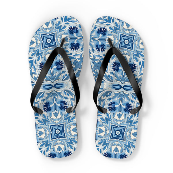 Dutch Blue Tile Flip Flops Flip Flops — view 2