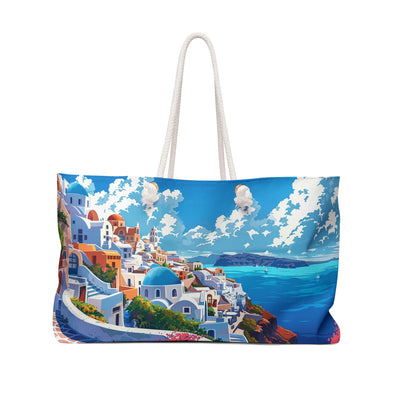 Santorini Serenity Weekender Bag - Carry a Piece of Paradise - Where E