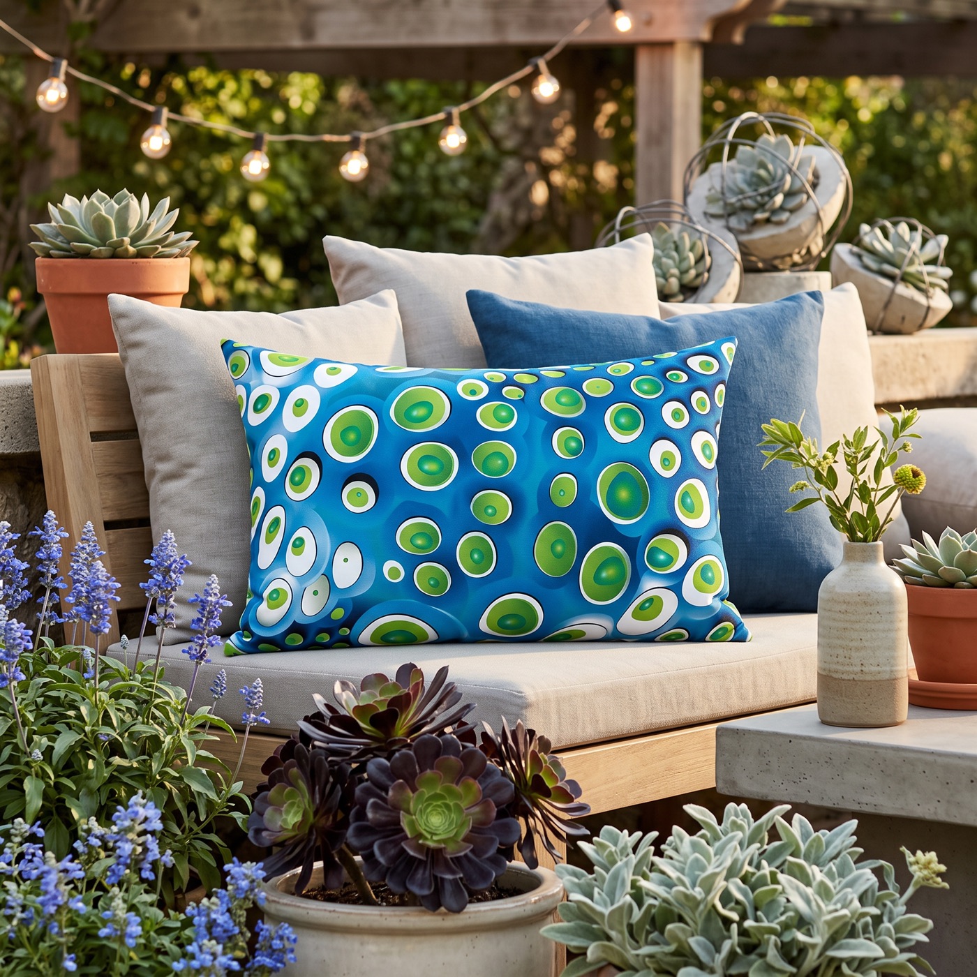 Embryonic Space Pods Outdoor Lumbar Pillow - Spun Polyester - Double-S