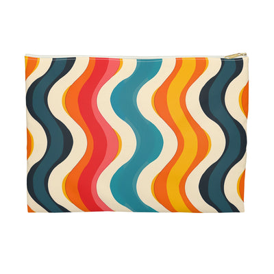 Retro Wave Cascade Accessory Pouch - Ride the Retro Wave of Color and 
