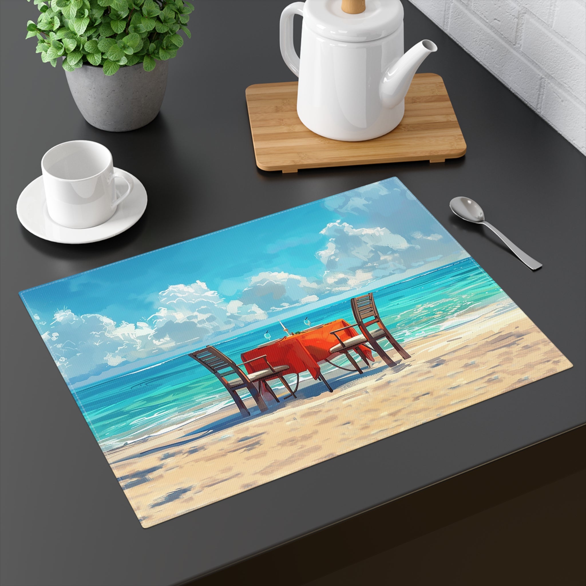 Beachside Dinner Delight Placemat - Dine by the Shore—Romance on Every