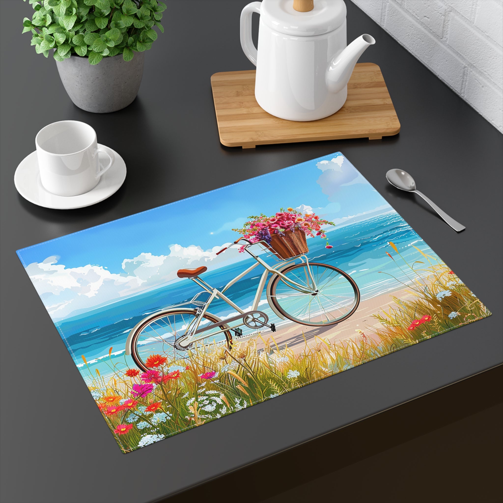 Daisy Beach Rider Placemat - Ride into Summer—Dine in Sunlit Style! Co