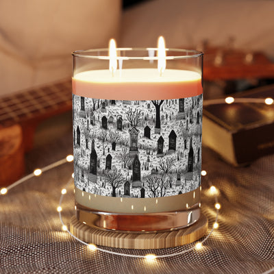 Spooky Gothic Cemetery Chic Halloween 100% Soy Wax Scented Candle - 11 oz. Full Glass, Phthalate-Free & Lead-Free, Three Fragrance Options