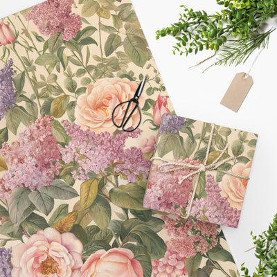 Lilac Rose Reverie Wrapping Paper - Wrap Your Gifts in the Romantic Elegance of Blossoms! Available in 2 sizes.