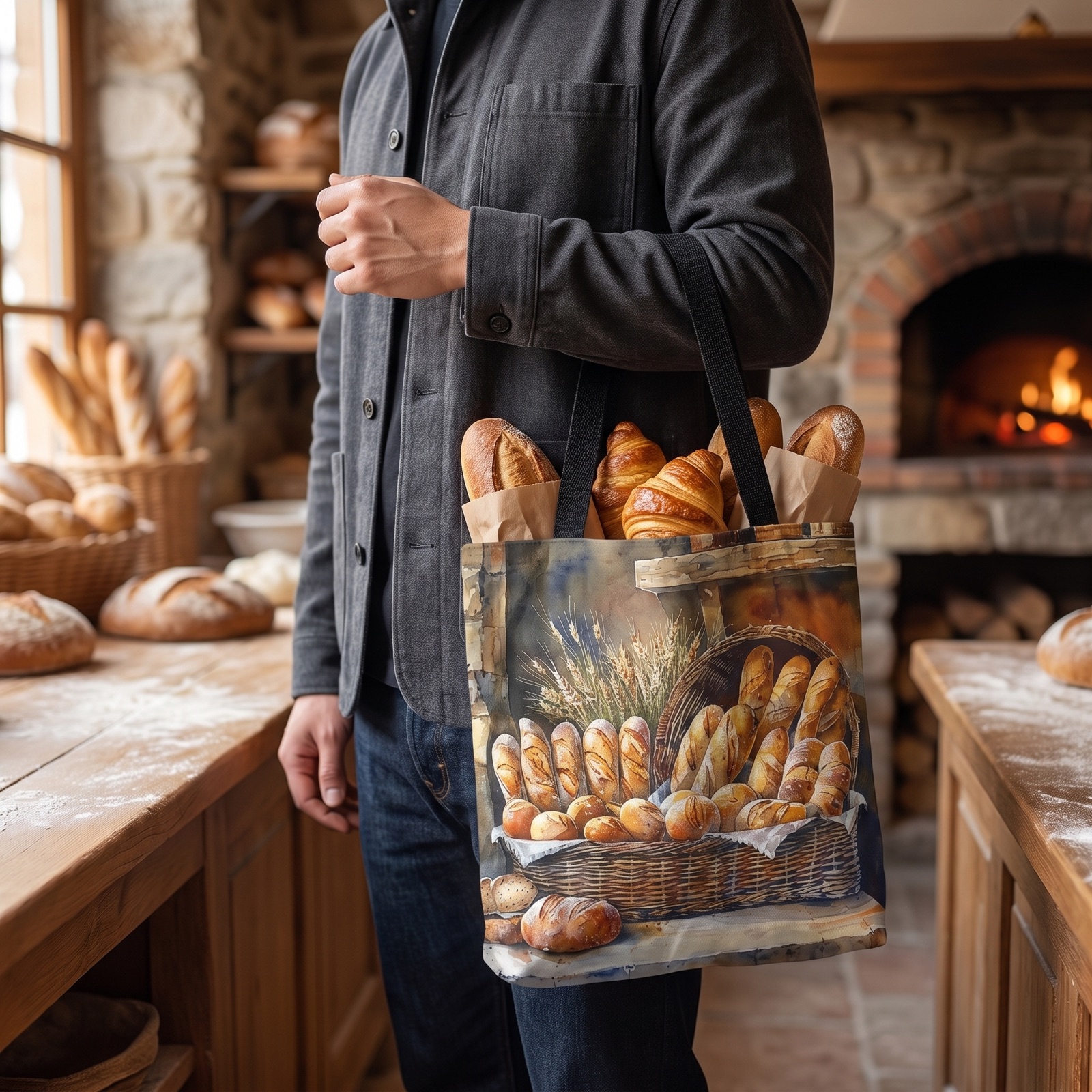 Bakery Bliss Tote Bag - Carry the Warmth of Fresh Bread with our Bakery Bliss Tote! Available in 3 sizes.