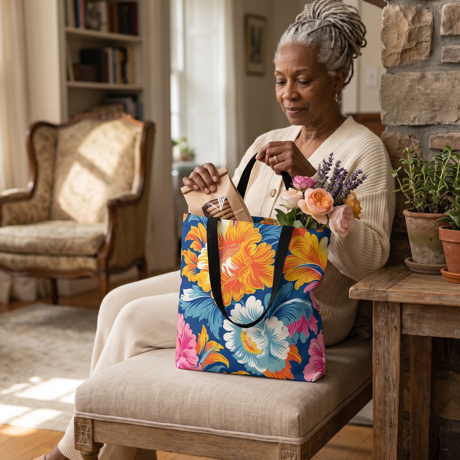 Chintz Charm Tote Bag - Carry Timeless Elegance with You! Available in 3 sizes.
