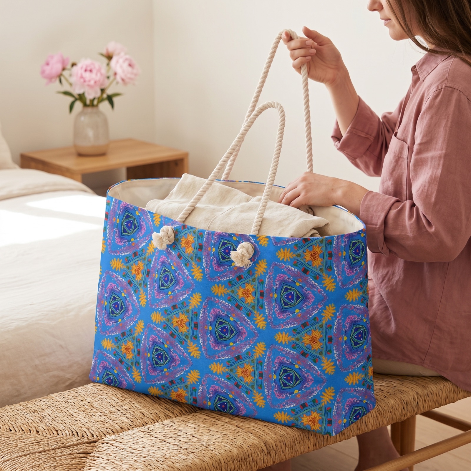 Petal Prism Adventure Weekender Bag - Brighten Your Journey - A Splash of Color and Geometry in Every Trip!
