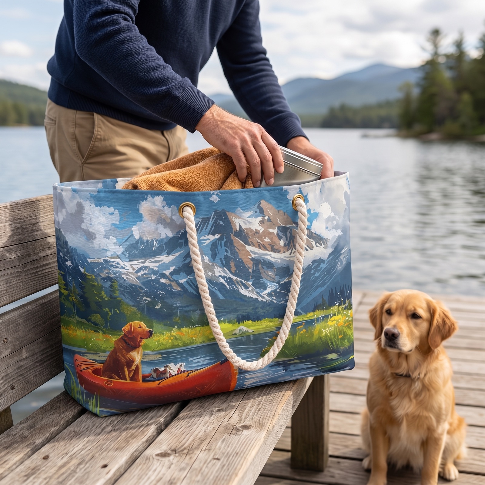 Paddling Pup Paradise Weekender Bag - Adventure Awaits - Paddle into Paradise with Your Furry Friend!
