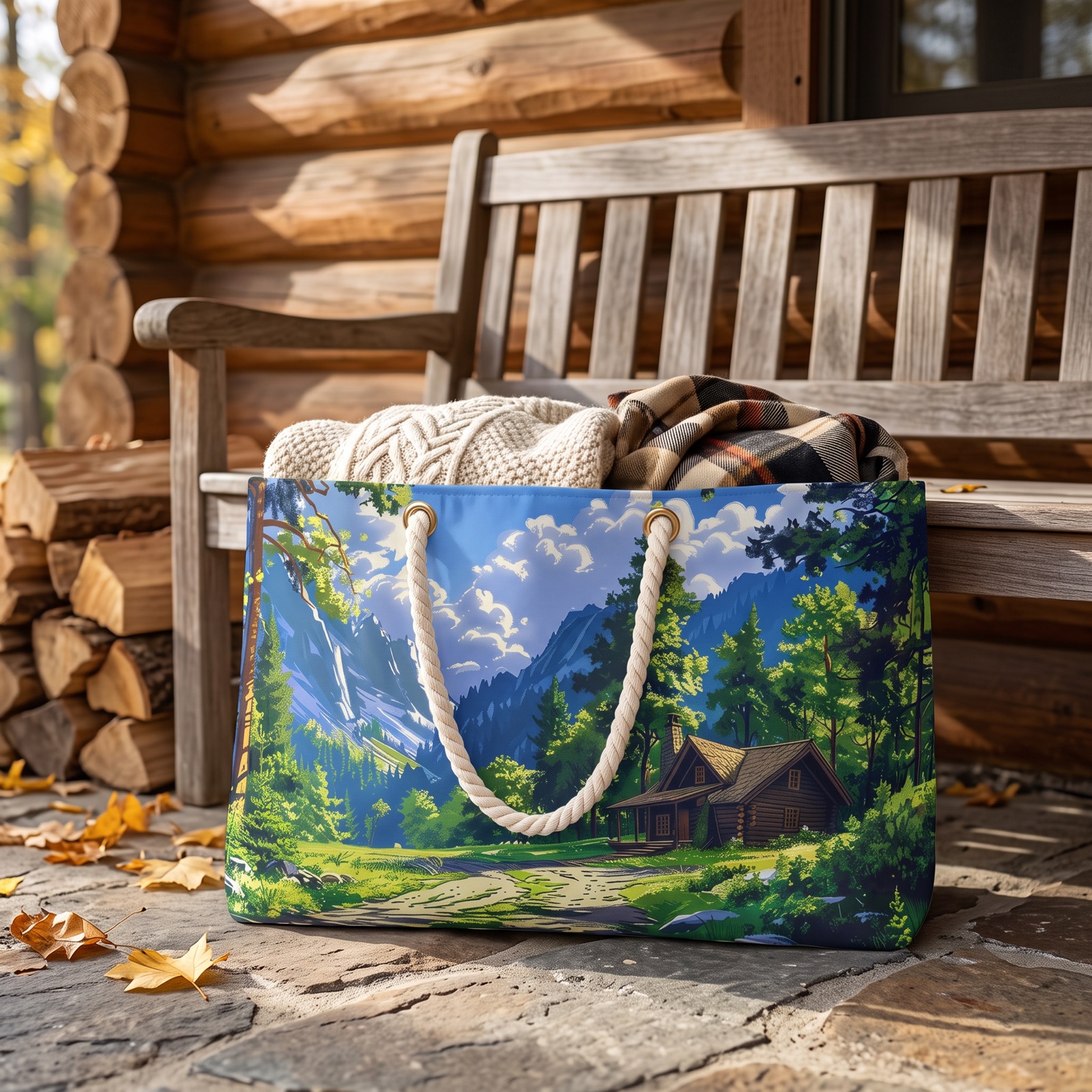 Dreams of a High Mountain Log Cabin Weekender Bag - Escape to Serenity - Carry the Wilderness Wherever You Wander!