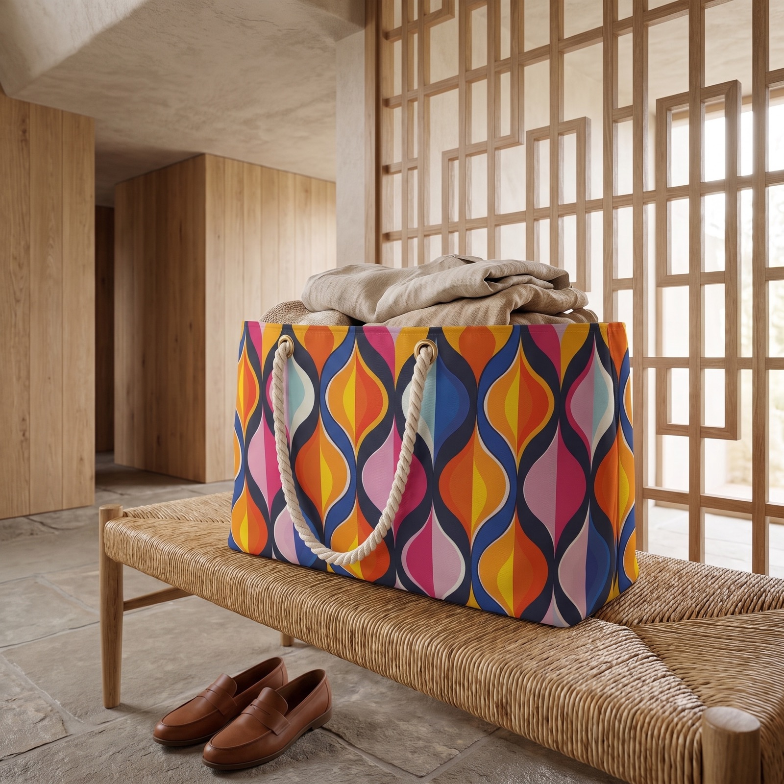 Lattice Dreams Weekender Bag - Dream in Style - Where Playful patterns Meet Chic Elegance!