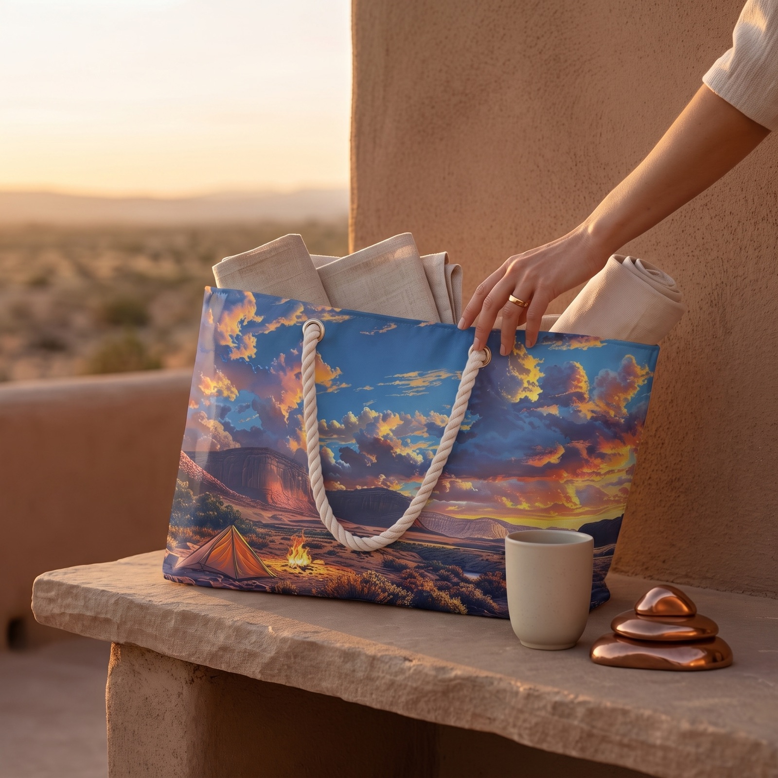 Desert Sunset Serenade Weekender Bag - Embrace the Sunset - Where Desert Dreams and Tranquil Journeys Begin!