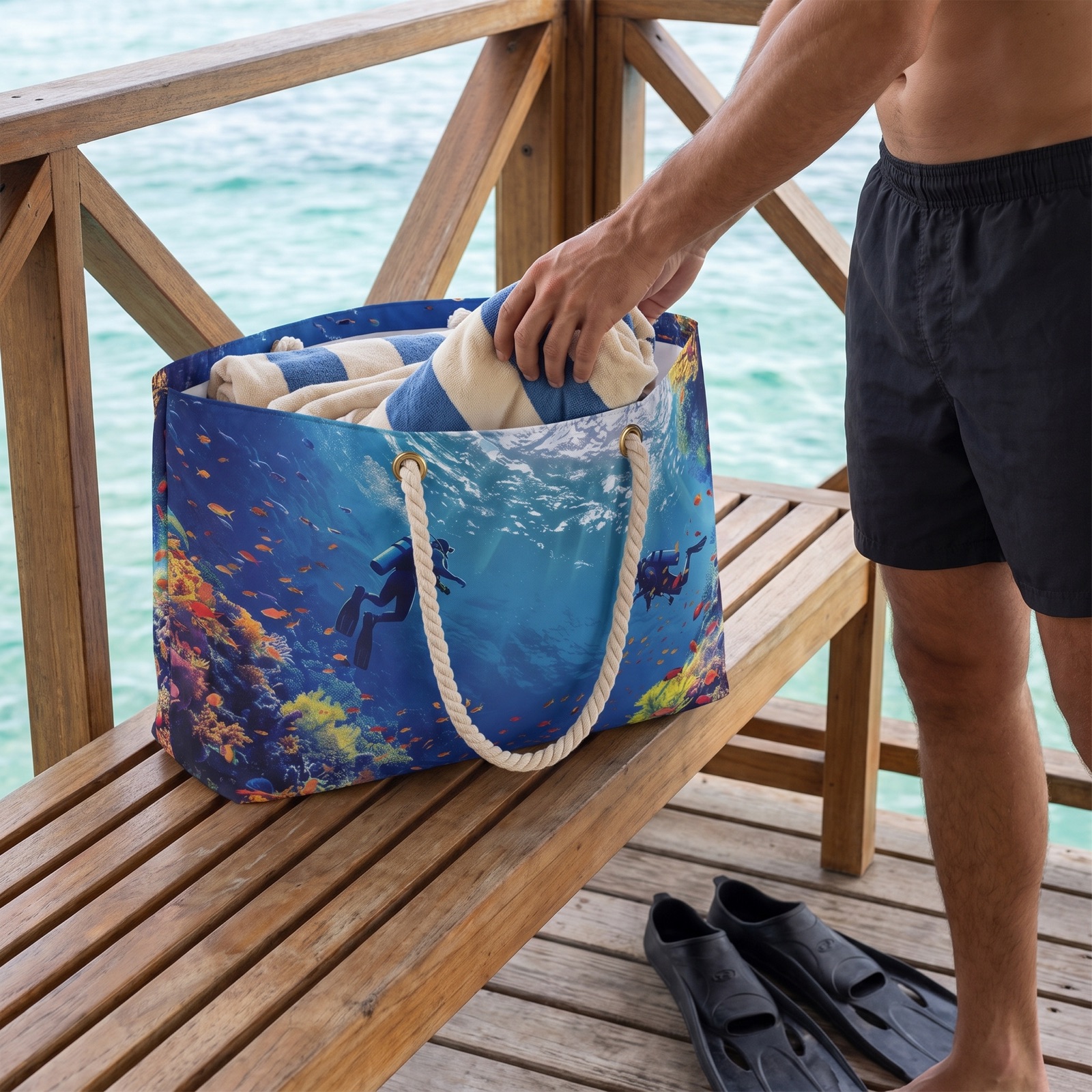 Cozumel Scuba Wonderland Weekender Bag - Dive into Adventure - Where Crystal Waters and Coral Reefs Meet!