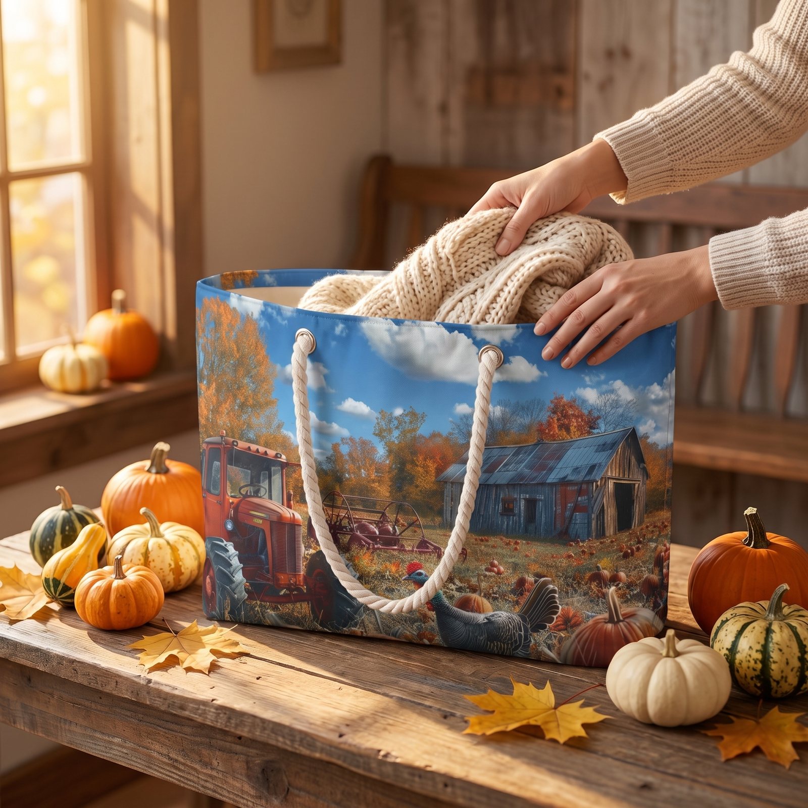 Thanksgiving Season Weekender Bag - Harvest the Spirit of Thanksgiving with Our Timeless Autumn Weekender Bag!